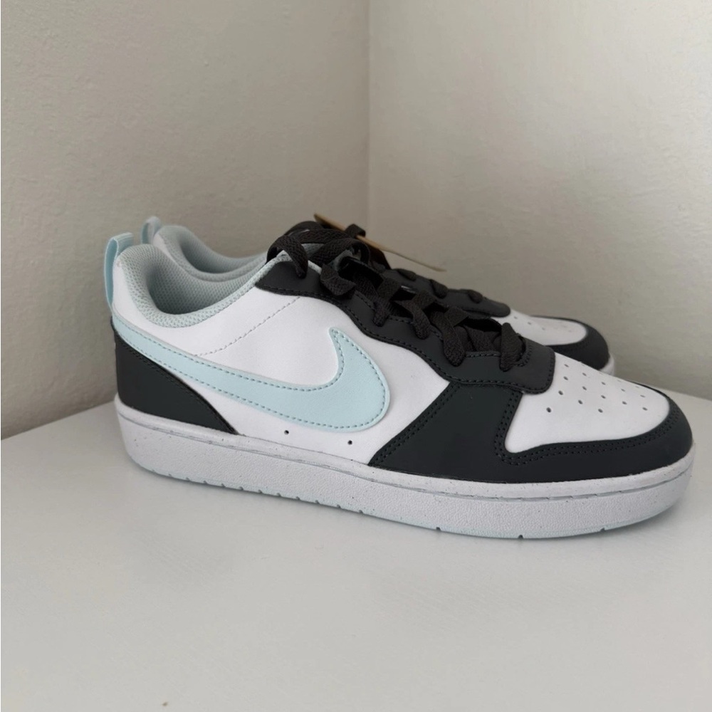 Nike Court Borough Low Recraft Kids 6.5Y / Womens 8 Black White Blue Sneakers NE